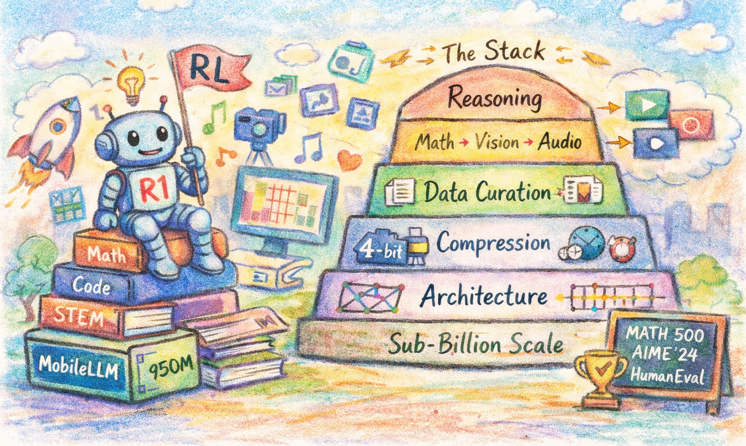 Sub-Billion Reasoning Didn't Start with RL